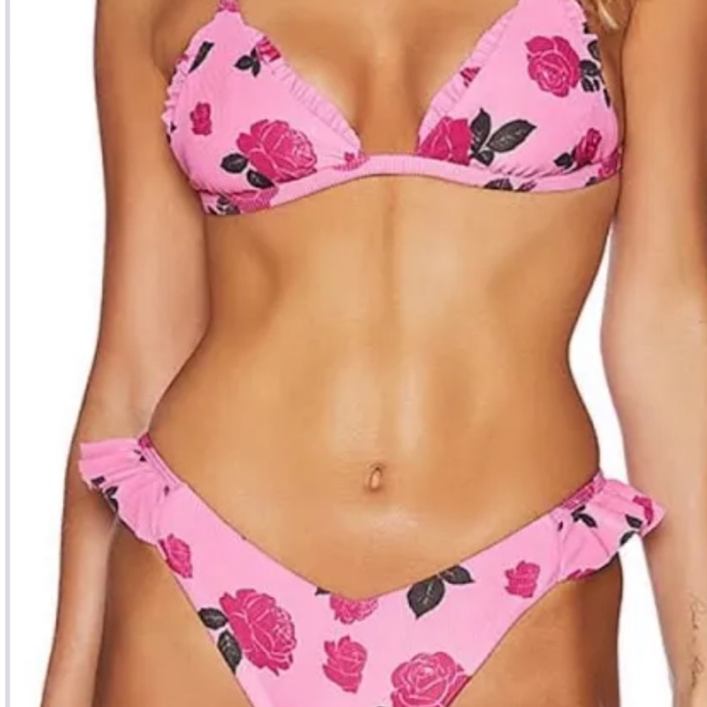 Beach Riot Pink Rose Bikini Set